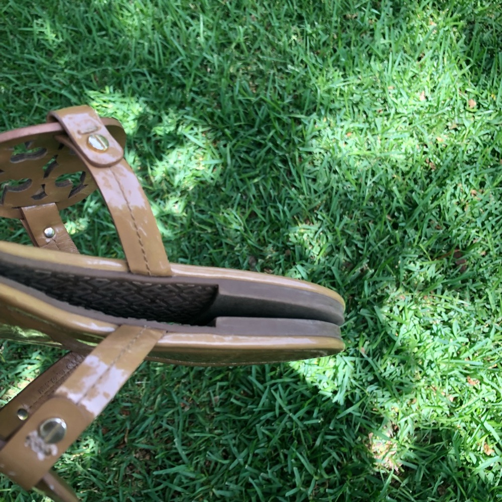 Tory Burch Authentic Nude Patent Leather Slide Sandals Size 7 1/2 - Picture 5 of 9
